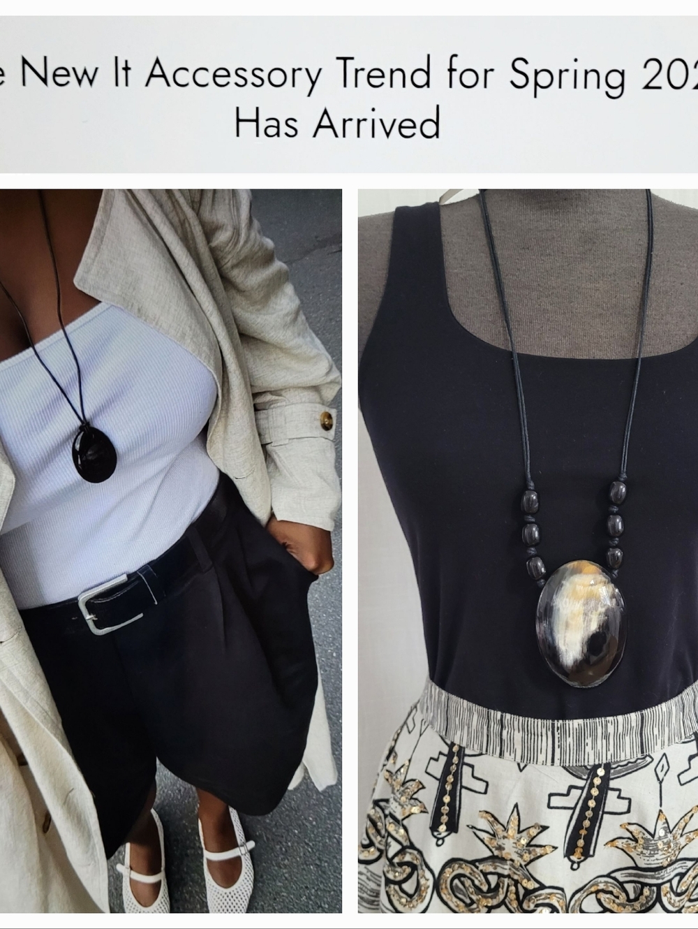 Handcrafted Water Buffalo Horn Pendant Necklace